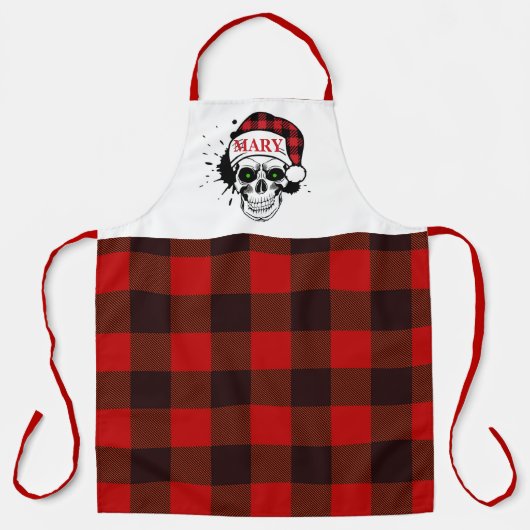 Santa Skull en Pset Apron Schort (Voorkant)