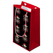 Santa Skull Gift Bag (Rood) Klein Cadeauzakje (Voorkant Gekanteld)