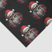 Santa Skull Gift Tissue (zwart) Tissuepapier (Detail)