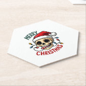 Santa Skull Hat Merry Christmas Family Matching Bo Kartonnen Onderzetters (Schuin)
