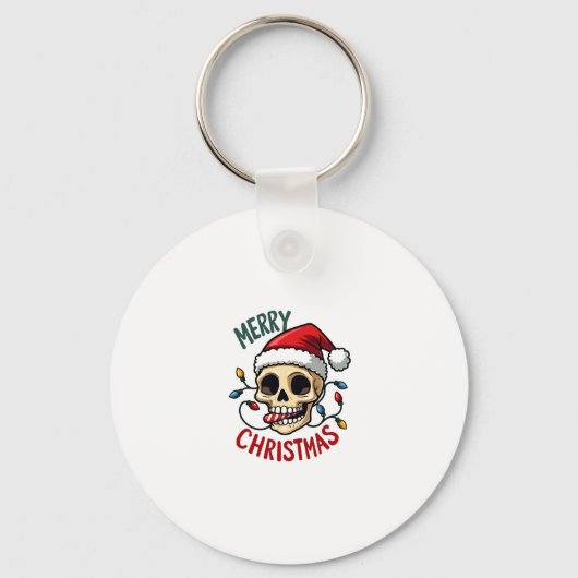 Santa Skull Hat Merry Christmas Family Matching Bo Sleutelhanger (Voorkant)