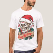 💀🎅 Santa Skull Holiday T-shirt 🎄❄️ (Voorkant)