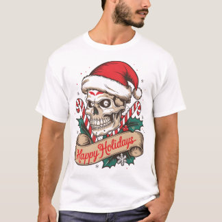 💀🎅 Santa Skull Holiday T-shirt 🎄❄️