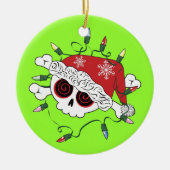 Santa Skull Keramisch Ornament (Voorkant)