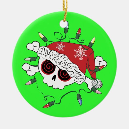 Santa Skull Keramisch Ornament (Voorkant)
