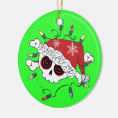 Santa Skull Keramisch Ornament (Links)