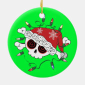 Santa Skull Keramisch Ornament (Achterkant)