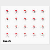 Santa Skull met Kerst Pet Ster Sticker (Vel)