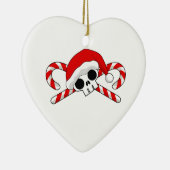 Santa Skull met snoepjes Keramisch Ornament (Rechts)
