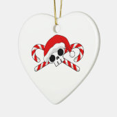 Santa Skull met snoepjes Keramisch Ornament (Links)