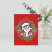 Santa Skull met Wreath Feestdagenkaart (Staand voorkant)
