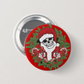 Santa Skull met Wreath Ronde Button 5,7 Cm (Voorkant /achterkant)