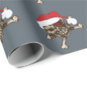 Santa Skull Pirate Holiday cadeau inpakpapier (Rol Hoek)