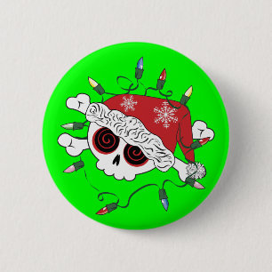 Santa Skull Ronde Button 5,7 Cm