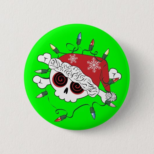 Santa Skull Ronde Button 5,7 Cm (Voorkant)