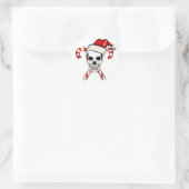 Santa Skull Ronde Sticker (Tas)