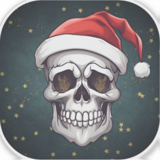 Santa Skull-Sticker Sticker