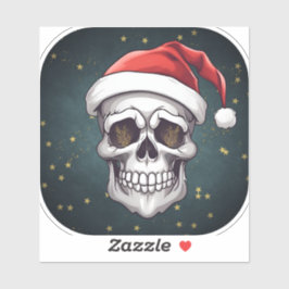 Santa Skull-Sticker Sticker