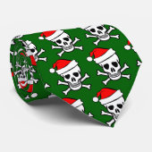 santa skull stropdas - donkergroen (Opgerold)