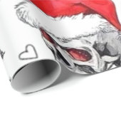 Santa Skulls en Candy Cane Wrapping Paper Cadeaupapier (Rol Hoek)