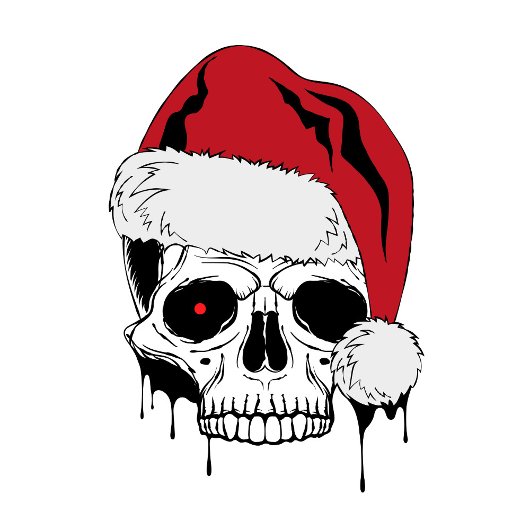Santa Skulls en Stripes-omslagpapier Cadeaupapier