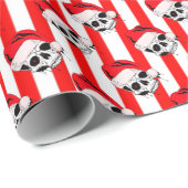 Santa Skulls en Stripes-omslagpapier Cadeaupapier (Rol Hoek)