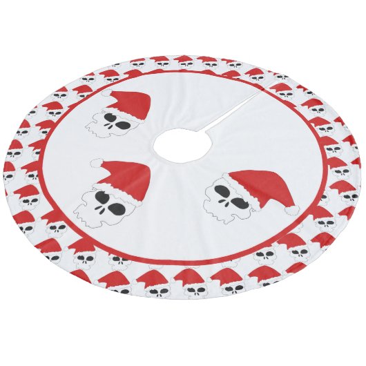 Santa Skulls Fleece Kerstboom Rok (Gekanteld)