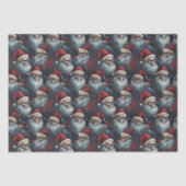 Santa Skulls in Petten Gotische Kerstmis Decoupage Tissuepapier (Voorkant)