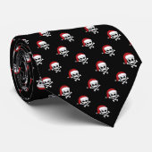 Santa Skulls Kerstmis Black Stropdas (Opgerold)