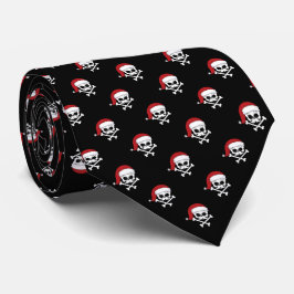 Santa Skulls Kerstmis Black Stropdas