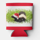 Santa Skunk Feestelijke Kerstvakantie Blikjeskoeler (Voorkant)