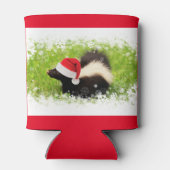 Santa Skunk Feestelijke Kerstvakantie Blikjeskoeler (Achterkant)