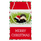 Santa Skunk met kerstpatroon Klein Cadeauzakje (Achterkant)