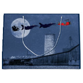 Santa, Slape, F-16 Jets en Red Biplane Kerstmis Groot Cadeauzakje (Voorkant)