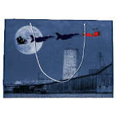 Santa, Slape, F-16 Jets en Red Biplane Kerstmis Groot Cadeauzakje (Achterkant)