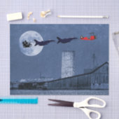 Santa, Slape, F-16 Jets en Red Biplane Kerstmis Tissuepapier (Craft)