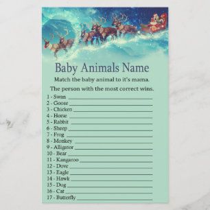 Santa Slapigh Kerstmis Baby Animals Name Game