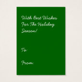 SANTA SLED RENDIER SPEELGOED MAND LABELS CADEAU LA VISITEKAARTJES (Achterkant)