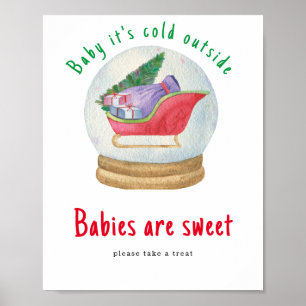 Santa slee - Baby's zijn zoet Poster