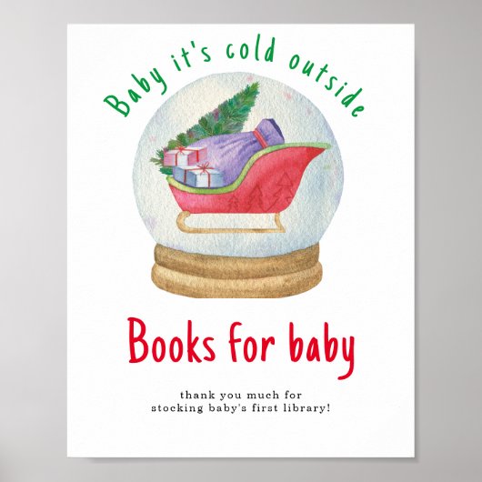Santa slee - Boeken voor baby Poster (Voorkant)