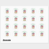 Santa slee - dank u baby shower ronde sticker (Vel)