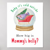 Santa slee - Hoe groot is mama's buik Poster (Voorkant)