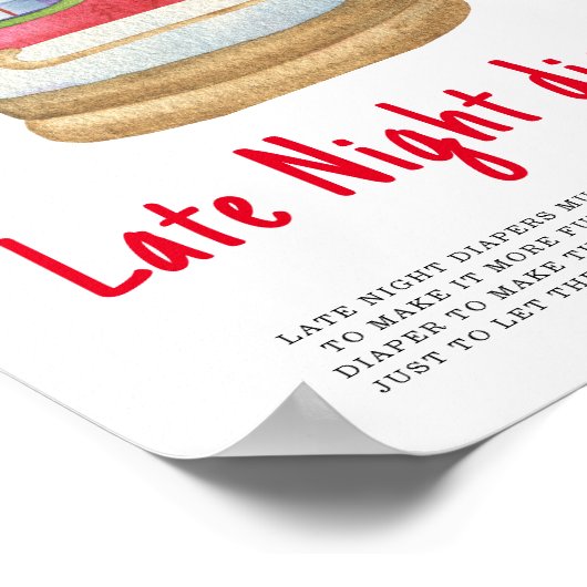 Santa slee - Late Night luiers Poster (Hoek)