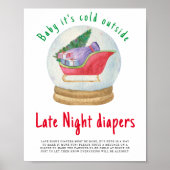 Santa slee - Late Night luiers Poster (Voorkant)