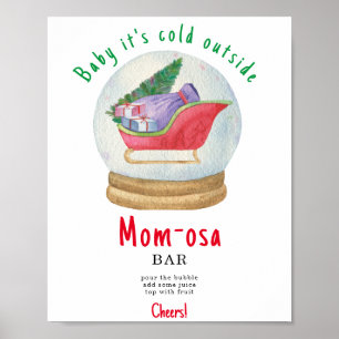 Santa slee - mom-osa bar poster