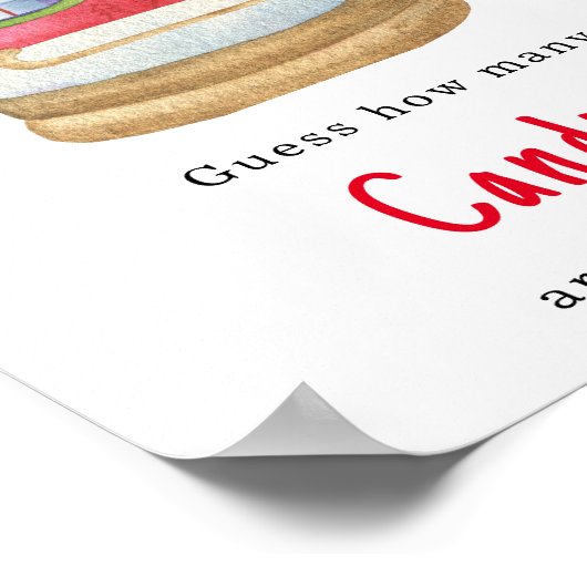 Santa slee - raad hoeveel snoepjes spel poster (Hoek)