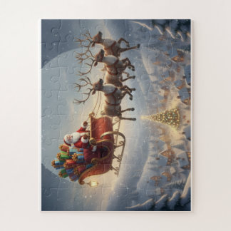 Santa Sleigh, 3D Christmas, Winter Village, Kids Legpuzzel