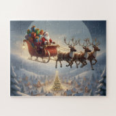 Santa Sleigh, 3D Christmas, Winter Village, Kids Legpuzzel (Horizontaal)
