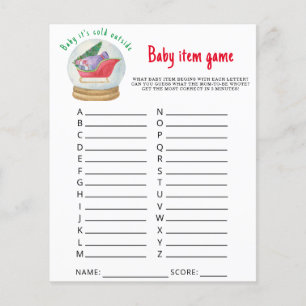 Santa sleigh - Baby Item Game. Baby shower spel
