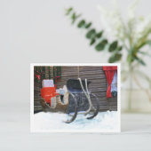  Santa Sleigh Briefkaart (Staand voorkant)